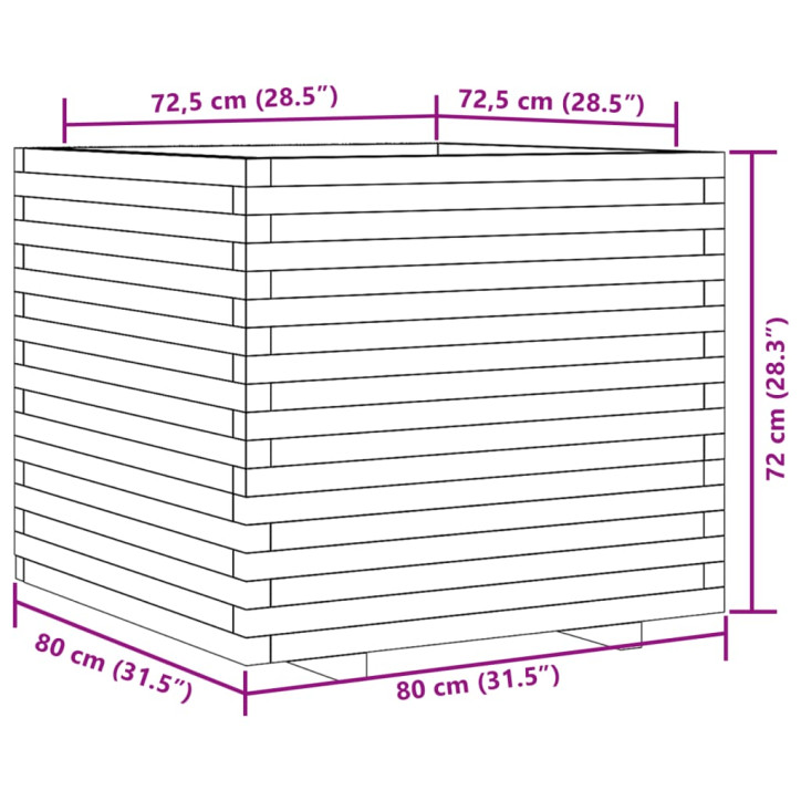 Sodo lovelis, 80x80x72cm, impregnuota pušies mediena