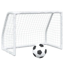 Futbolo vartai su kamuoliu, 2vnt., balti, 64x35x48cm, metalas