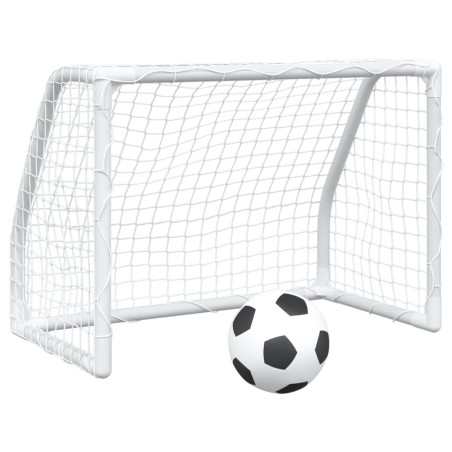 Futbolo vartai su kamuoliu, 2vnt., balti, 64x35x48cm, metalas