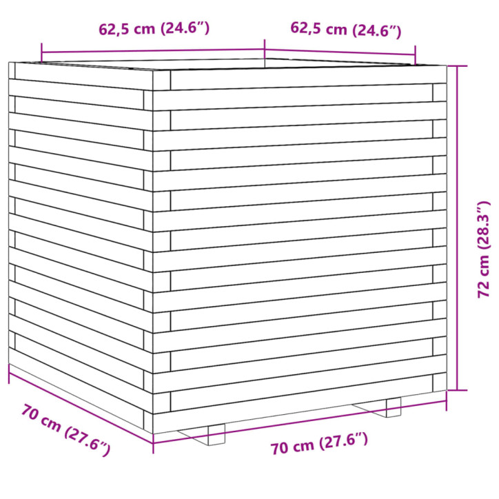 Sodo lovelis, 70x70x72cm, impregnuota pušies mediena