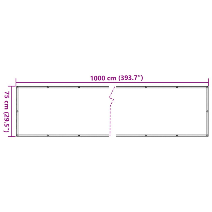 Privatumo suteikianti sodo pertvara, pilka, 1000x75m, PVC