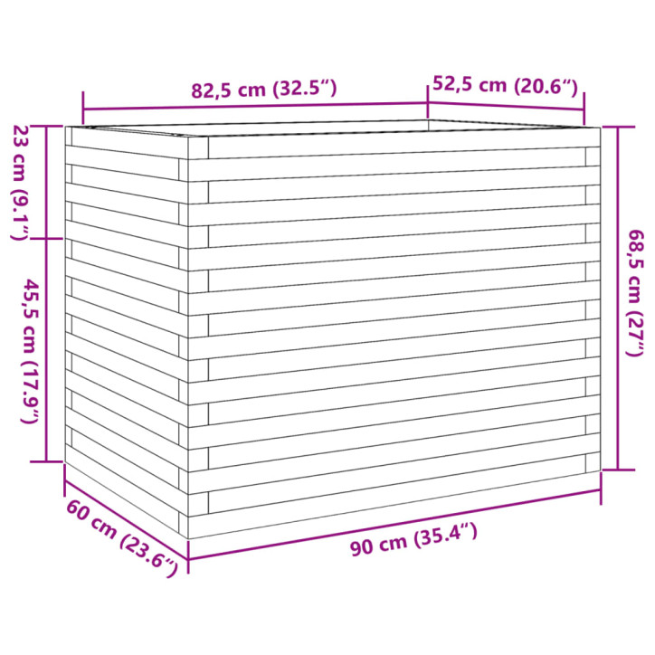 Sodo lovelis, 90x60x68,5cm, impregnuota pušies mediena