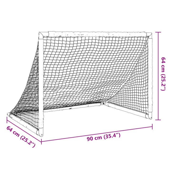 Vaikiški futbolo vartai, juodi, 90x64x64cm, sulankstomi