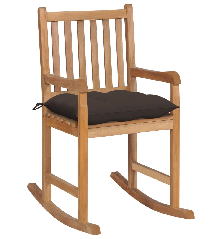 Supama kėdė su taupe spalvos pagalvėle, tikmedžio masyvas
