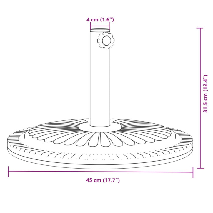 Skėčio nuo saulės pagrindas 38/48mm skersmens stulpams, 12kg