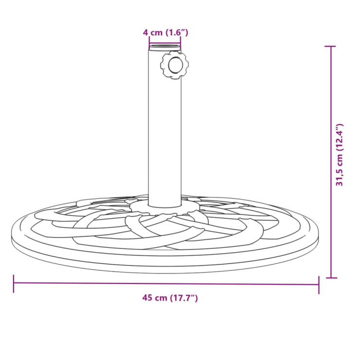 Skėčio nuo saulės pagrindas 38/48mm skersmens stulpams, 12kg