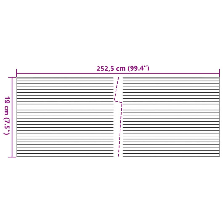 Sodo pertvaros, 10vnt., akmens pilkos, 252,5x19cm, PVC