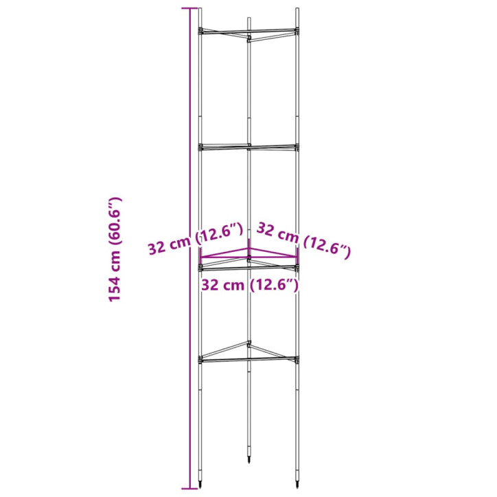 Pomidorų narvas 2vnt., 154cm, plienas ir PP