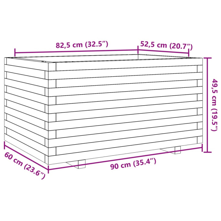 Sodo lovelis, 90x60x49,5cm, impregnuota pušies mediena