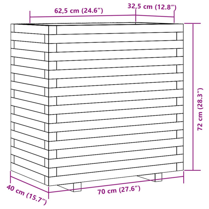 Sodo lovelis, 70x40x72cm, impregnuota pušies mediena