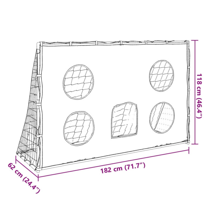 Vaikiški futbolo vartai su taikiniu ir kamuoliu, 182x62x118cm