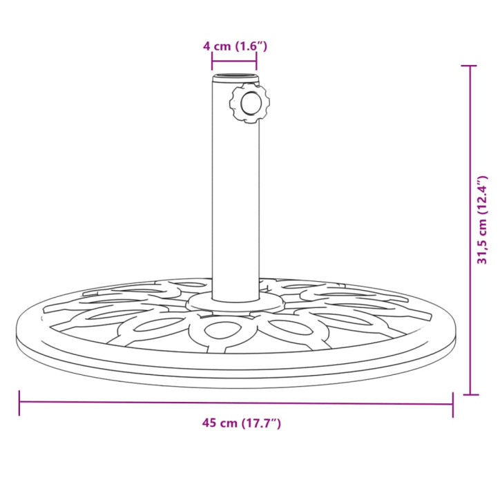 Skėčio nuo saulės pagrindas 38/48mm skersmens stulpams, 12kg