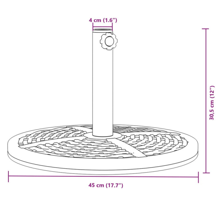 Skėčio nuo saulės pagrindas 38/48mm skersmens stulpams, 12kg