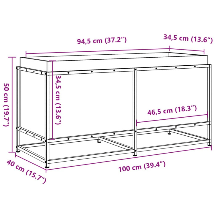 Sodo lovelis, 100x40x50cm, impregnuota pušies mediena