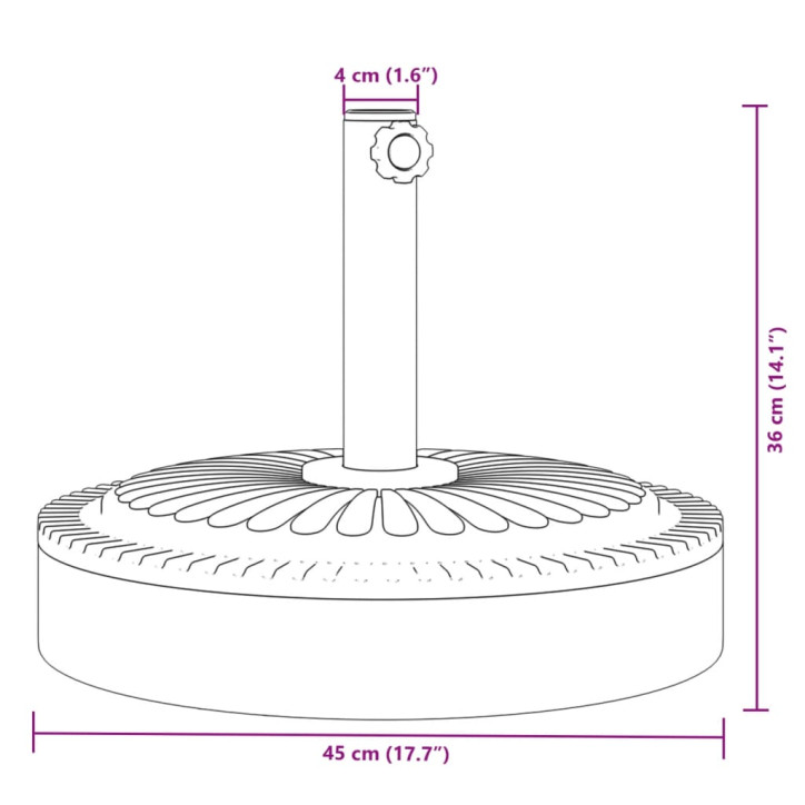 Skėčio nuo saulės pagrindas 38/48mm skersmens stulpams, 25kg