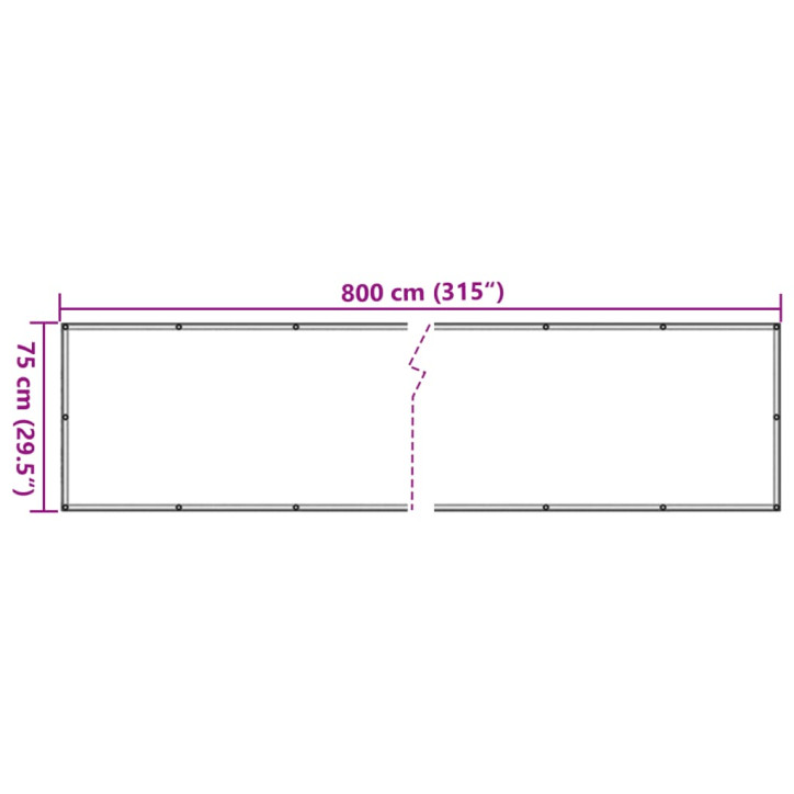 Privatumo suteikianti sodo pertvara, pilka, 800x75m, PVC