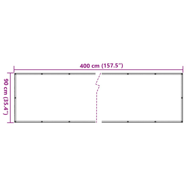 Privatumo suteikianti sodo pertvara, pilka, 400x90m, PVC