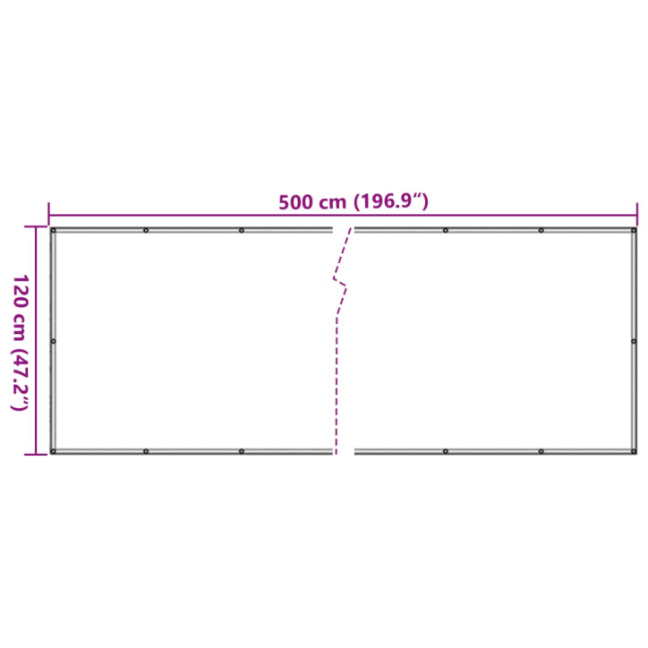 Privatumo suteikianti sodo pertvara, balta, 500x120m, PVC