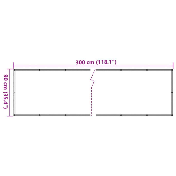 Privatumo suteikianti sodo pertvara, pilka, 300x90m, PVC