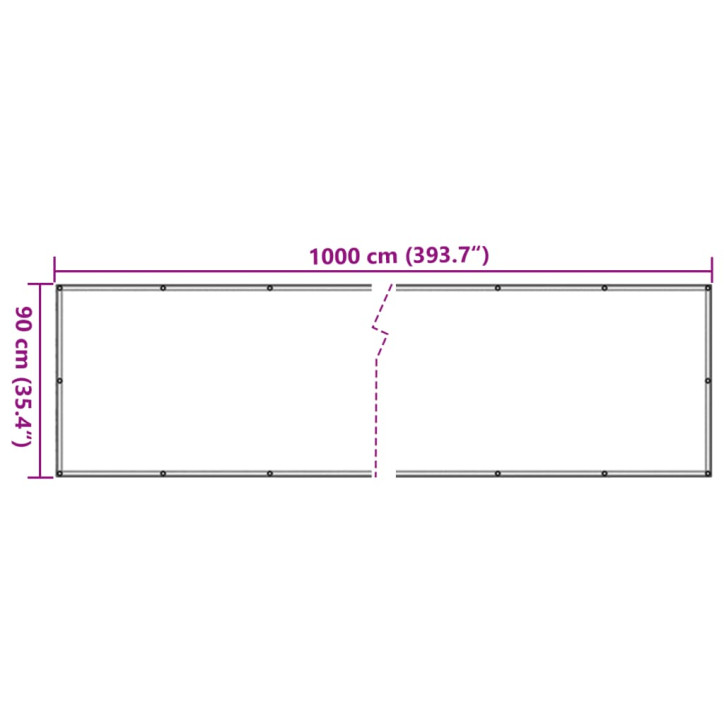 Privatumo suteikianti sodo pertvara, balta, 1000x90m, PVC