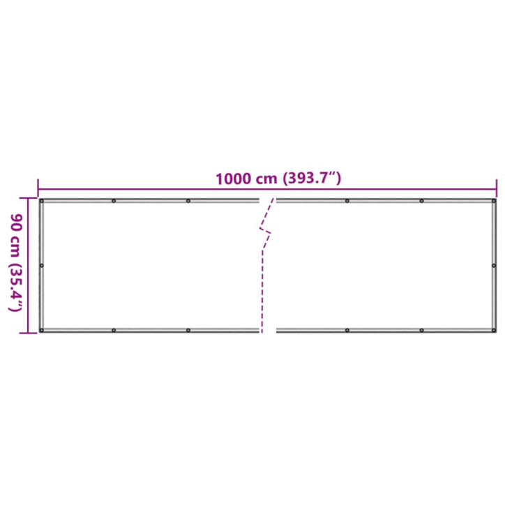 Privatumo suteikianti sodo pertvara, pilka, 1000x90m, PVC