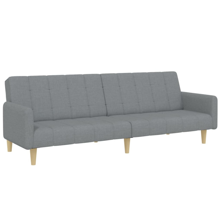 Dvivietė sofa-lova su pakoja, šviesiai pilkos spalvos, audinys