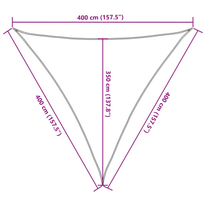 Burė nuo saulės, pilka, 4x4x4m, 100% oksfordo poliesteris