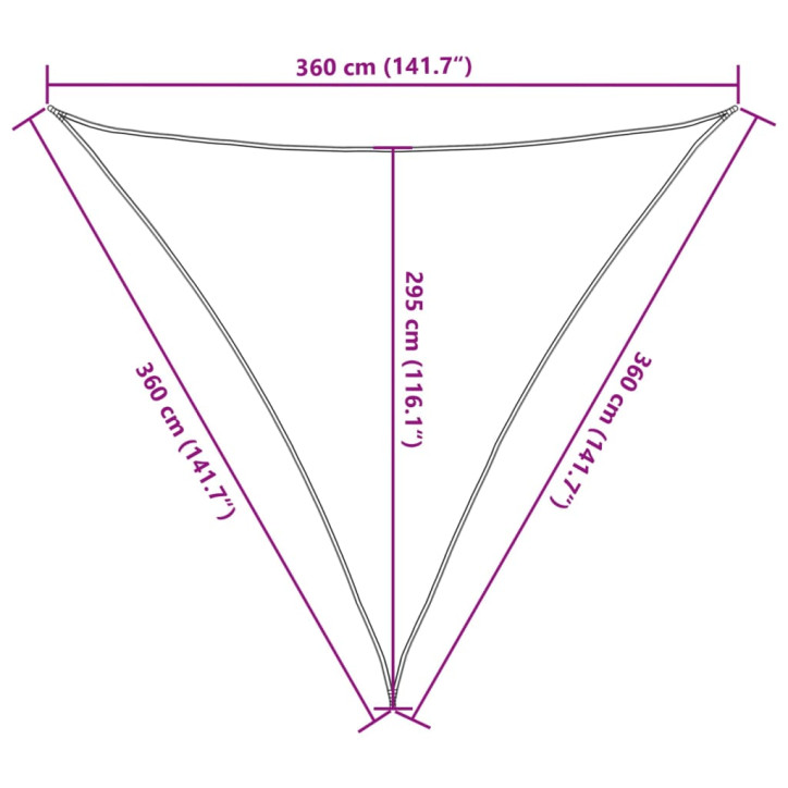 Burė nuo saulės, smėlio, 3,6x3,6x3,6m, 100% poliesteris