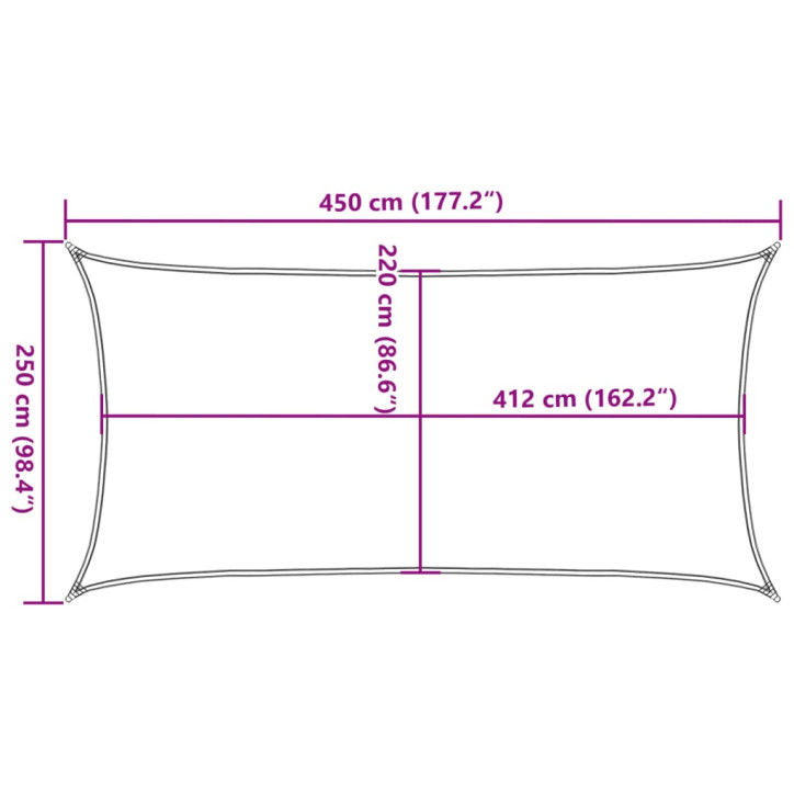 Burė nuo saulės, pilka, 4,5x2,5m, 100% oksfordo poliesteris