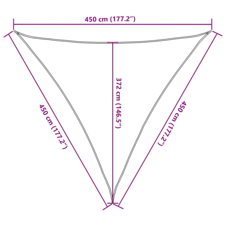 Burė nuo saulės, pilka, 4,5x4,5x4,5m, 100% oksfordo poliesteris