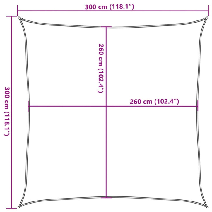 Burė nuo saulės, smėlio, 3x3m, 100% oksfordo poliesteris