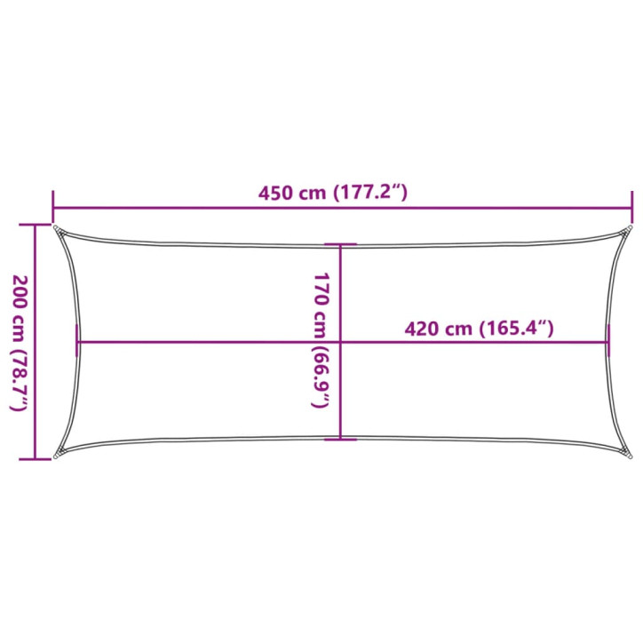 Burė nuo saulės, pilka, 4,5x2m, 100% oksfordo poliesteris