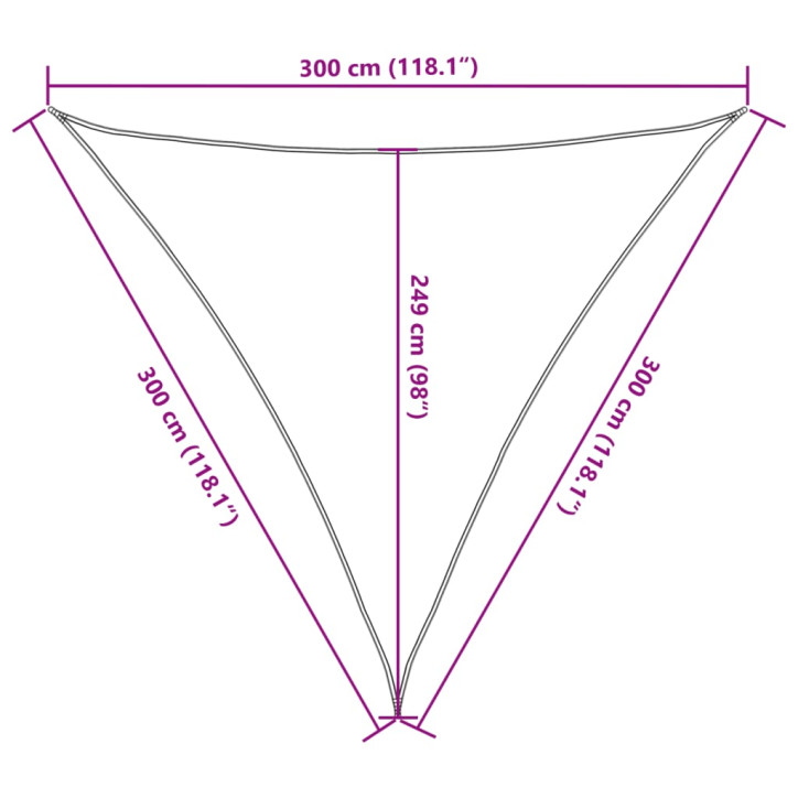 Burė nuo saulės, pilka, 3x3x3m, 100% oksfordo poliesteris