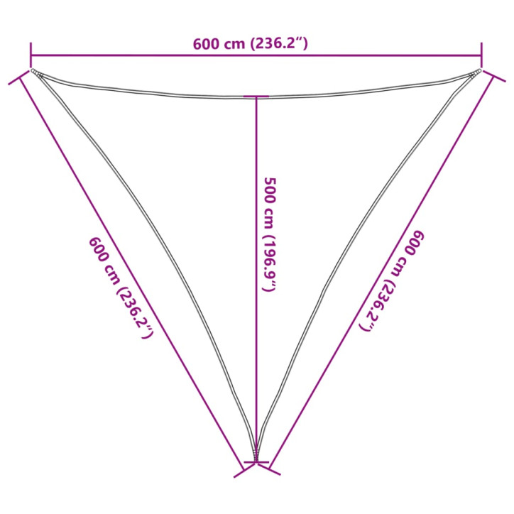 Burė nuo saulės, pilka, 6x6x6m, 100% oksfordo poliesteris