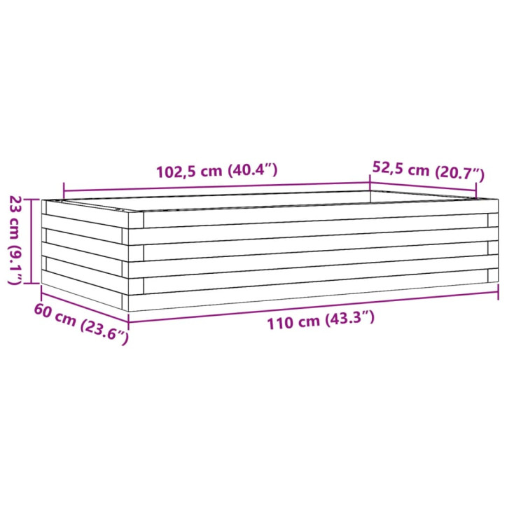 Sodo lovelis, 110x60x23cm, impregnuota pušies mediena