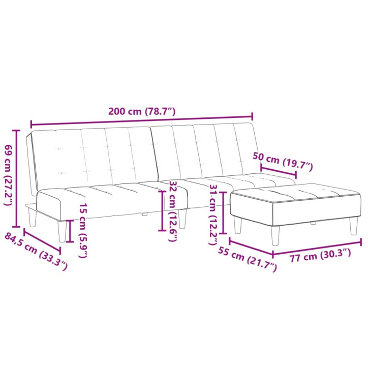 Dvivietė sofa-lova su pakoja, tamsiai pilkos spalvos, audinys