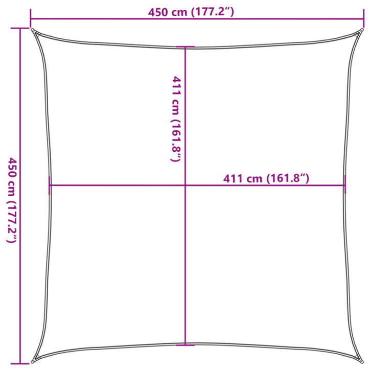 Burė nuo saulės, smėlio, 4,5x4,5m, 100% oksfordo poliesteris