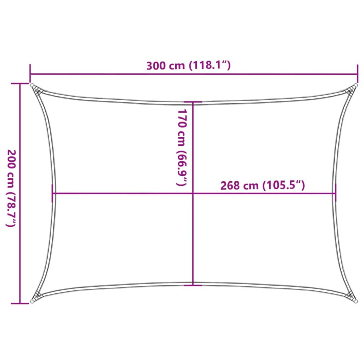 Burė nuo saulės, pilka, 3x2m, 100% oksfordo poliesteris