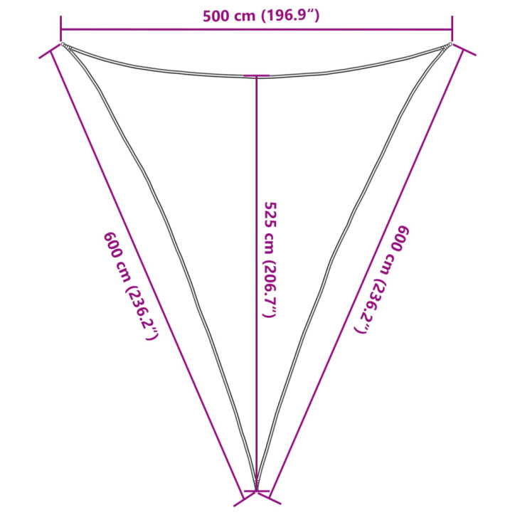 Burė nuo saulės, pilka, 5x6x6m, 100% oksfordo poliesteris