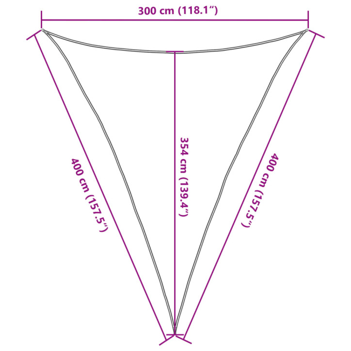 Burė nuo saulės, smėlio, 3x4x4m, 100% oksfordo poliesteris