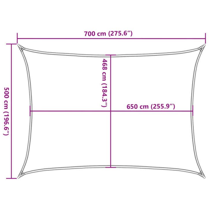 Burė nuo saulės, smėlio, 7x5m, 100% oksfordo poliesteris