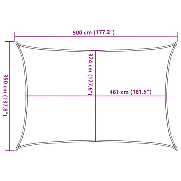 Burė nuo saulės, smėlio, 5x3,5m, 100% oksfordo poliesteris