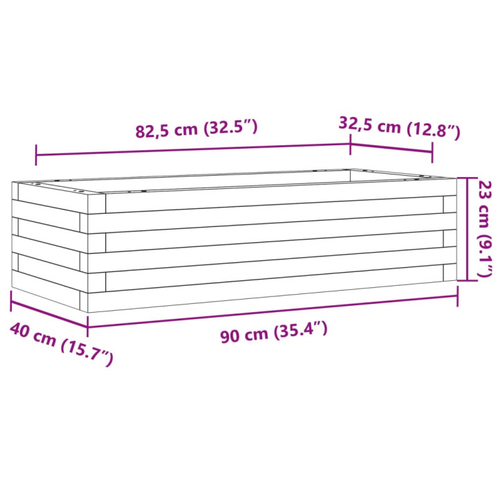 Sodo lovelis, 90x40x23cm, impregnuota pušies mediena