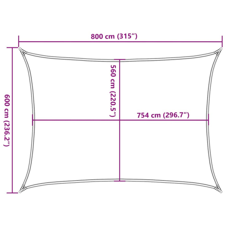 Burė nuo saulės, smėlio, 8x6m, 100% oksfordo poliesteris