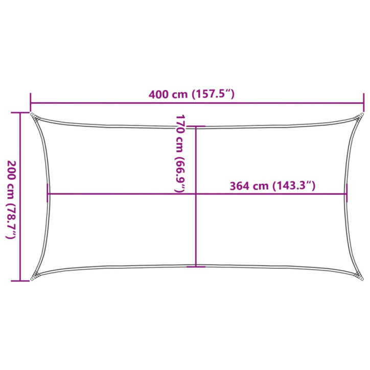 Burė nuo saulės, smėlio, 4x2m, 100% oksfordo poliesteris