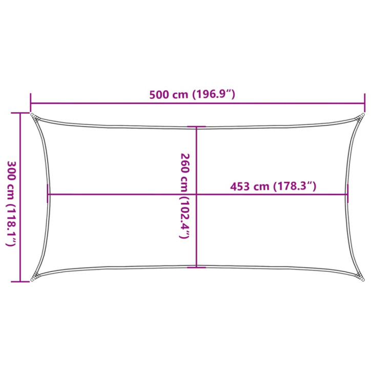 Burė nuo saulės, smėlio, 5x3m, 100% oksfordo poliesteris