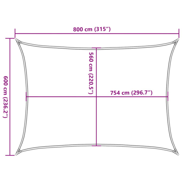 Burė nuo saulės, pilka, 8x6m, 100% oksfordo poliesteris