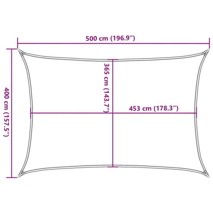 Burė nuo saulės, pilka, 5x4m, 100% oksfordo poliesteris