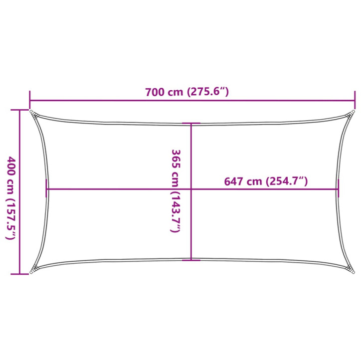 Burė nuo saulės, pilka, 7x4m, 100% oksfordo poliesteris