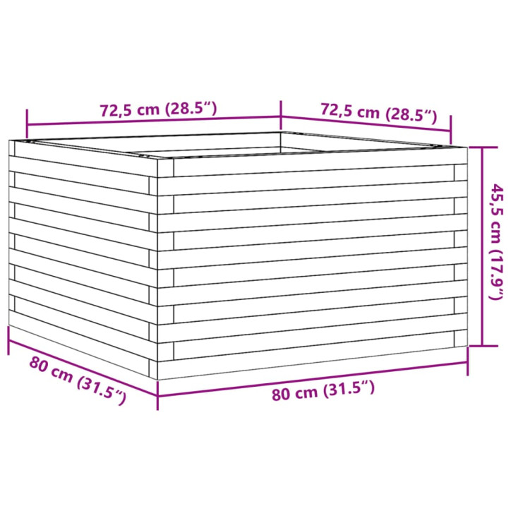 Sodo lovelis, 80x80x45,5cm, impregnuota pušies mediena